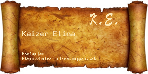 Kaizer Elina névjegykártya